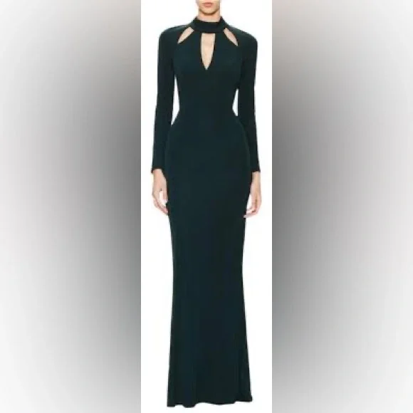 ABS Allen Schwartz Dresses | ABS Green Cut Out Gown Long Sleeve Sheath | Color: Green | Size: M | Skfrantz148'S Closet